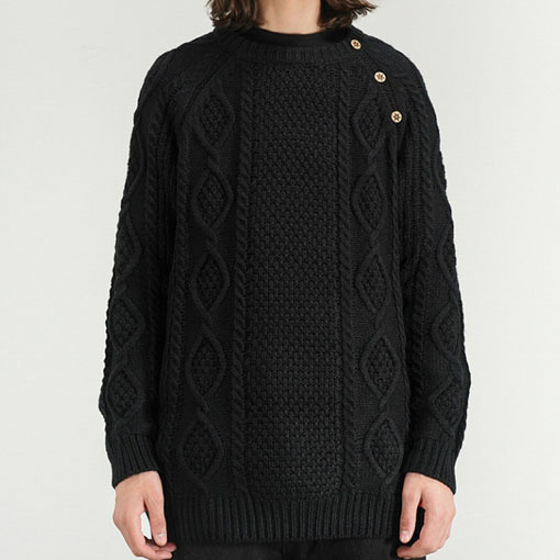 남녀공용 회색 니트 오버핏 알파벳 스웨터