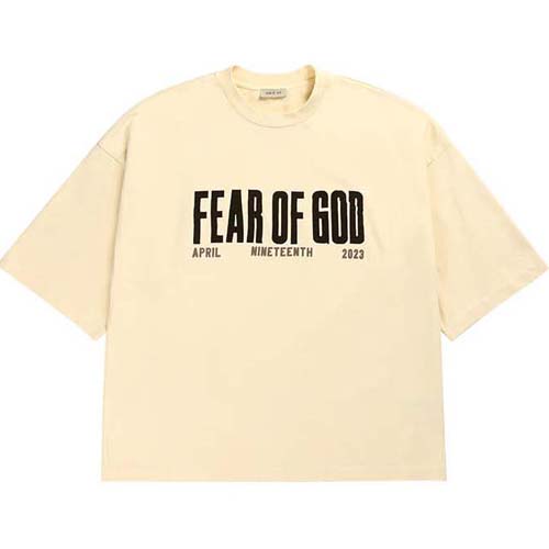 RRR123xFEAROFGOD 루즈핏 헤비 반팔 두꺼운 티셔츠 스트릿 패션